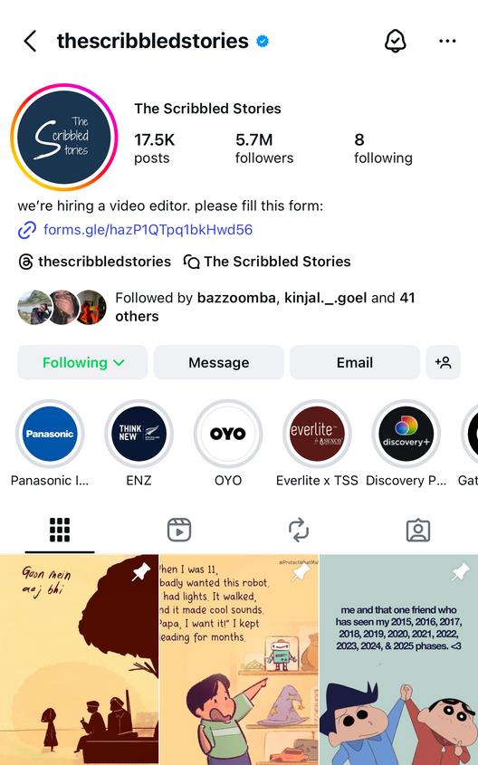 The Scribbled Stories Instagram community